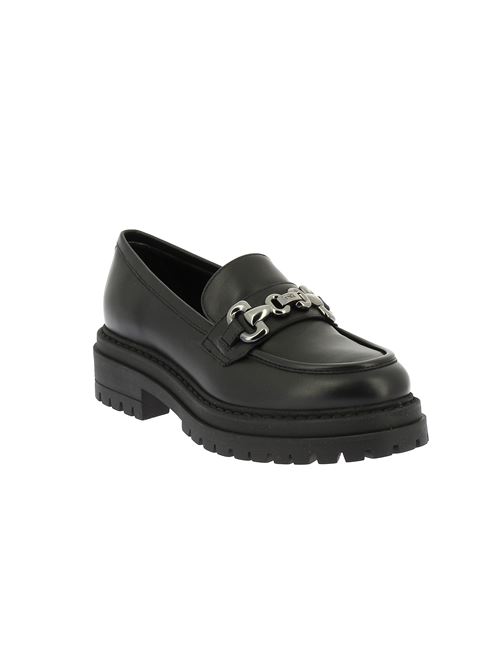 mocassino da donna in pelle nera NERO GIARDINI | I411410D100